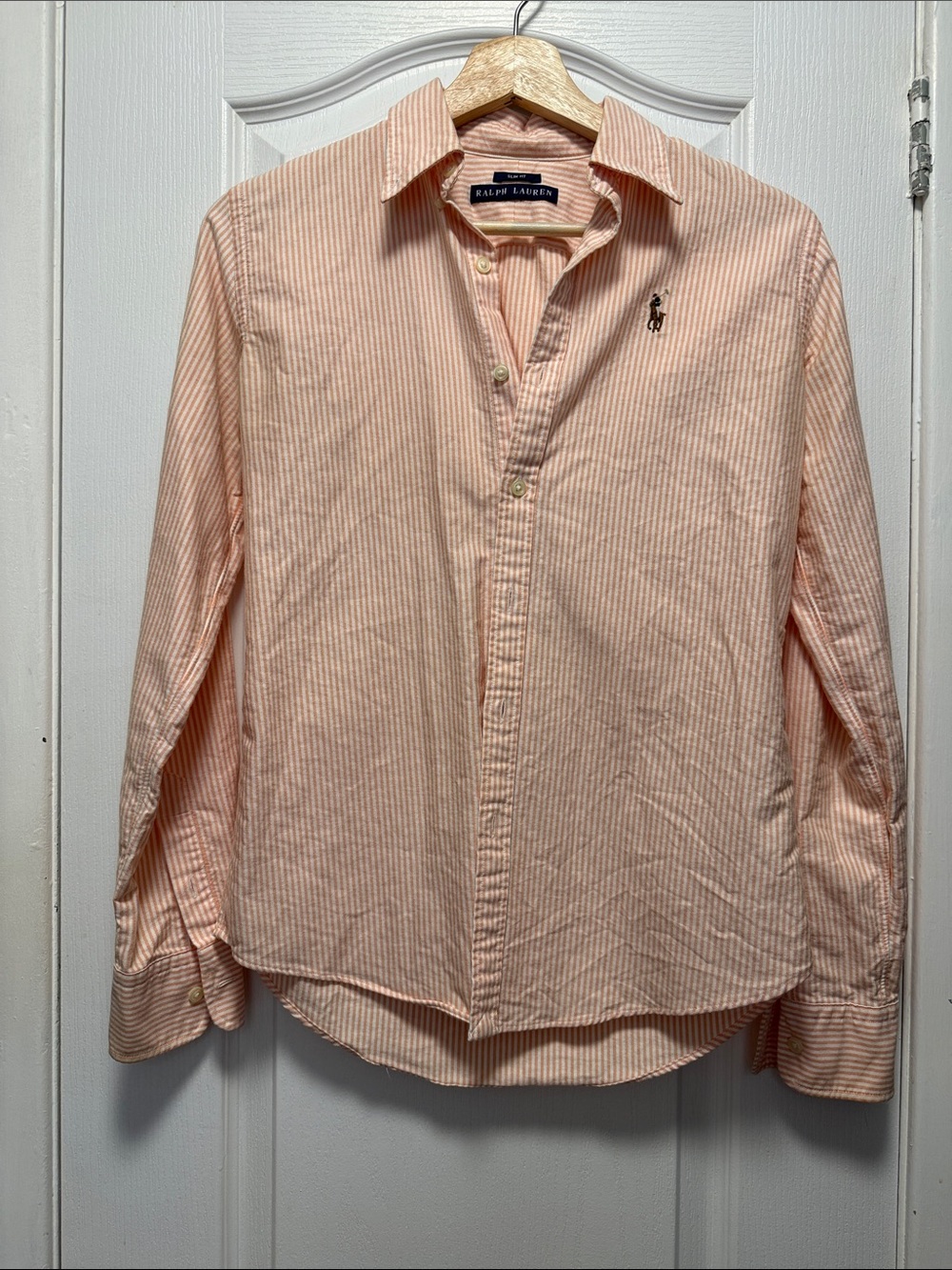 Ralph Lauren Men’s Light Peach Striped Button-Down Shirt